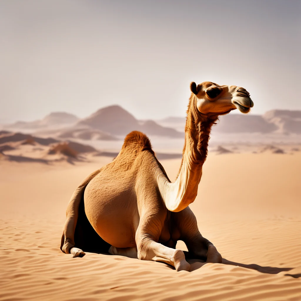 Sanctum Camel resting in a desert public concept candidate