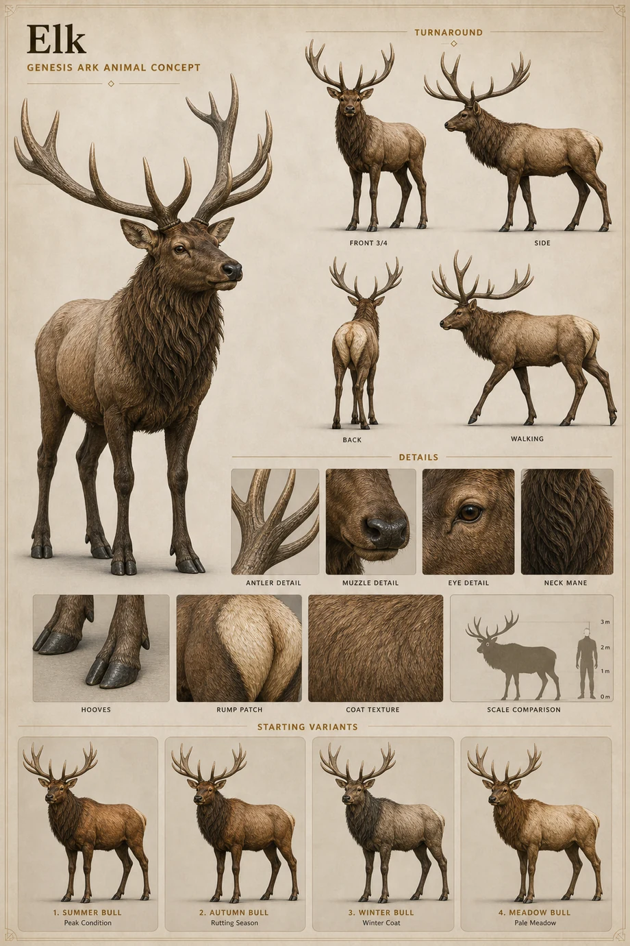 Sanctum Elk public animal concept sheet