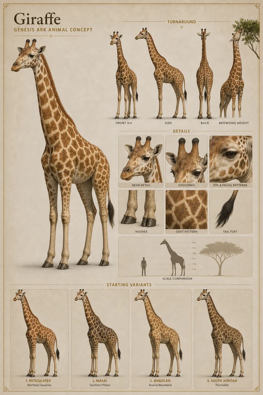 Sanctum Giraffe public animal concept sheet