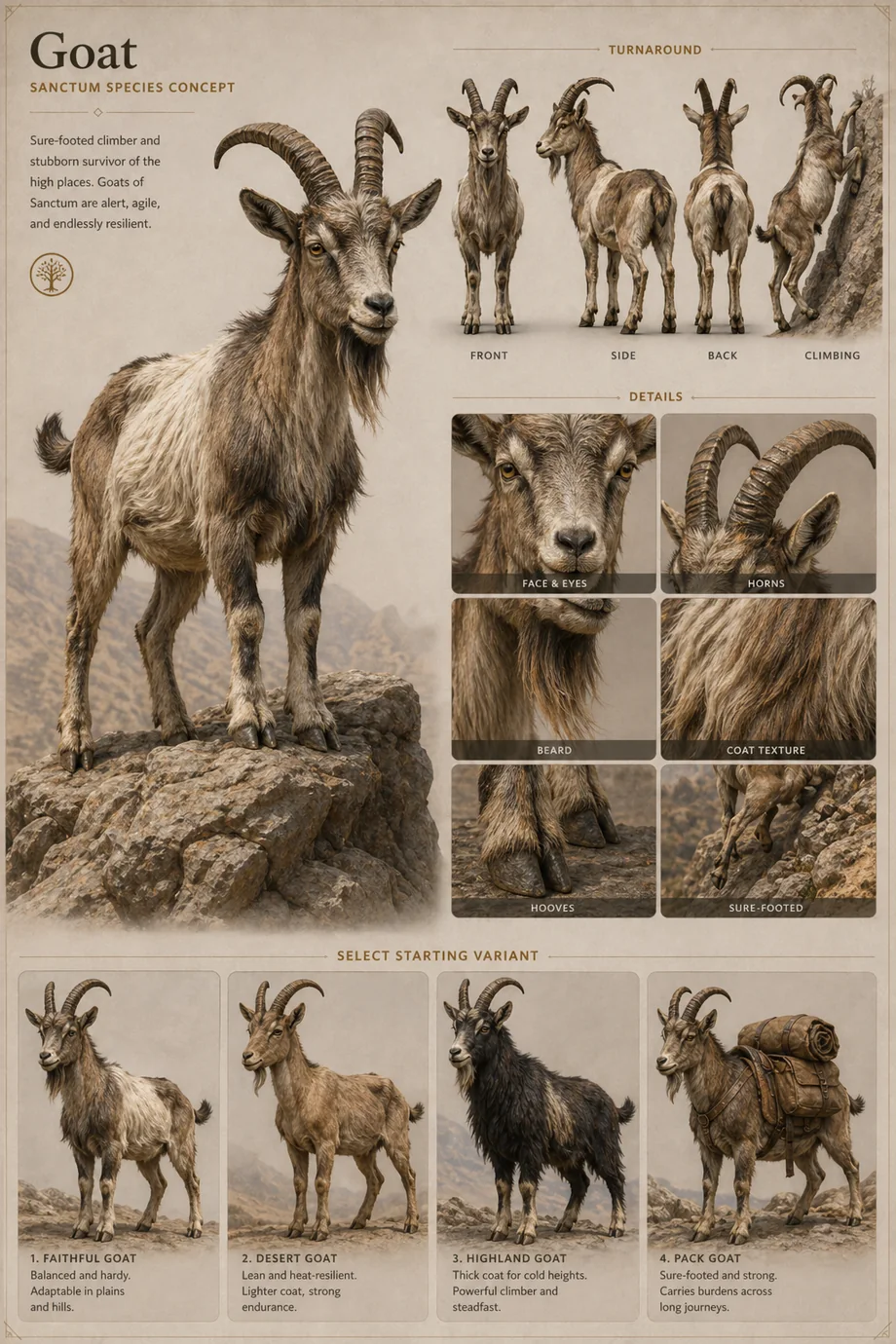 Sanctum Goat public animal concept sheet