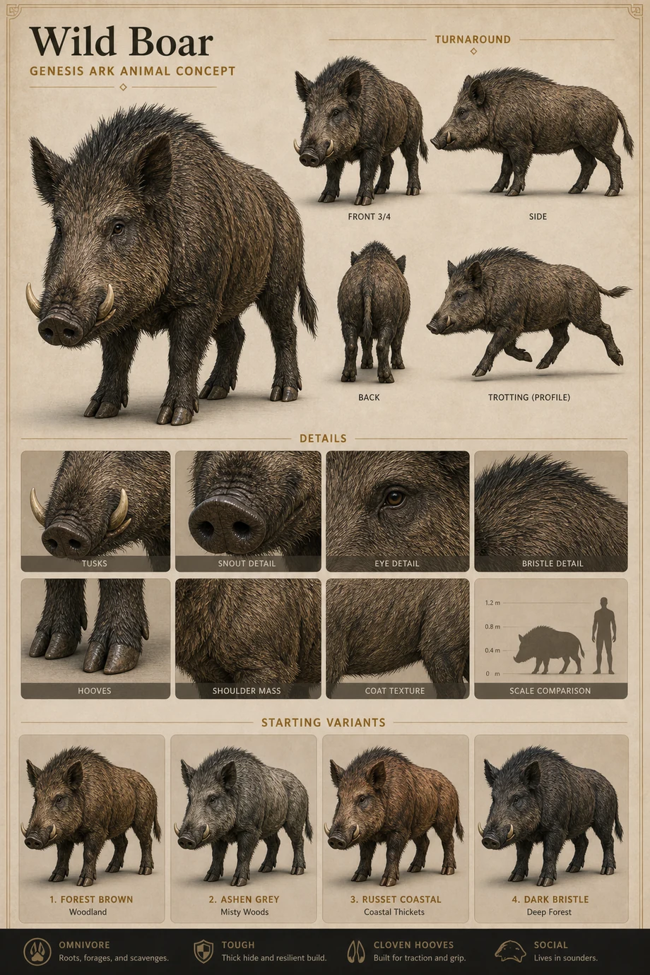 Sanctum Wild Boar public animal concept sheet