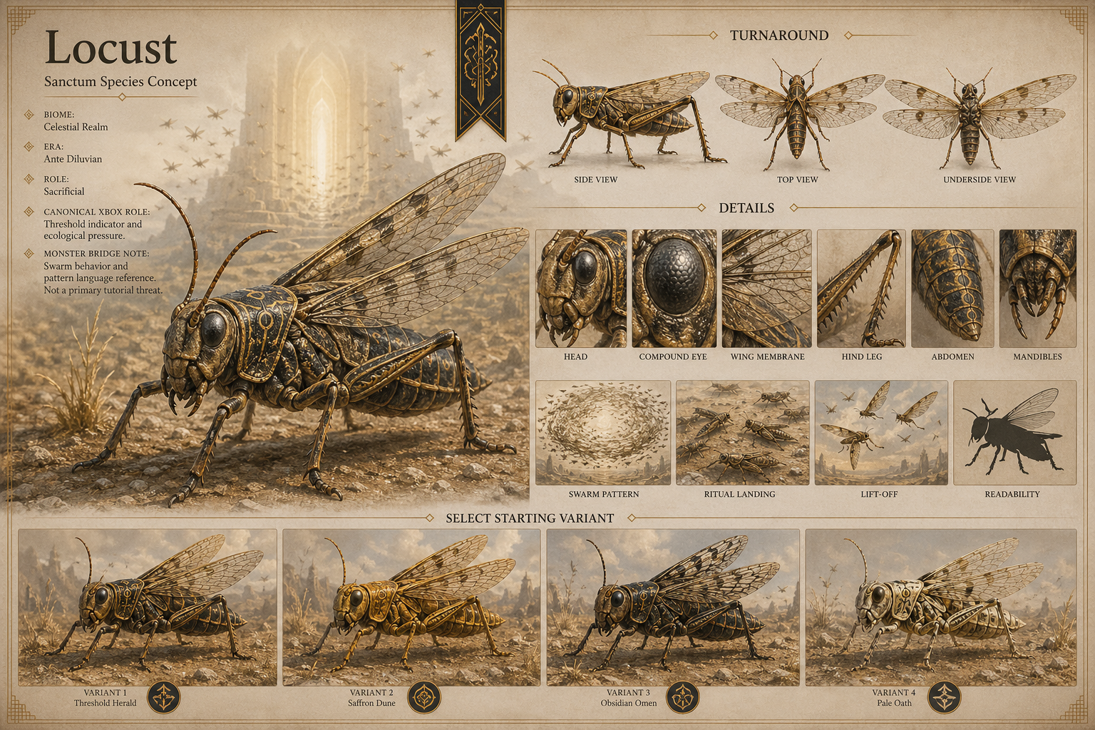 Sanctum Locust manifest-derived concept visual