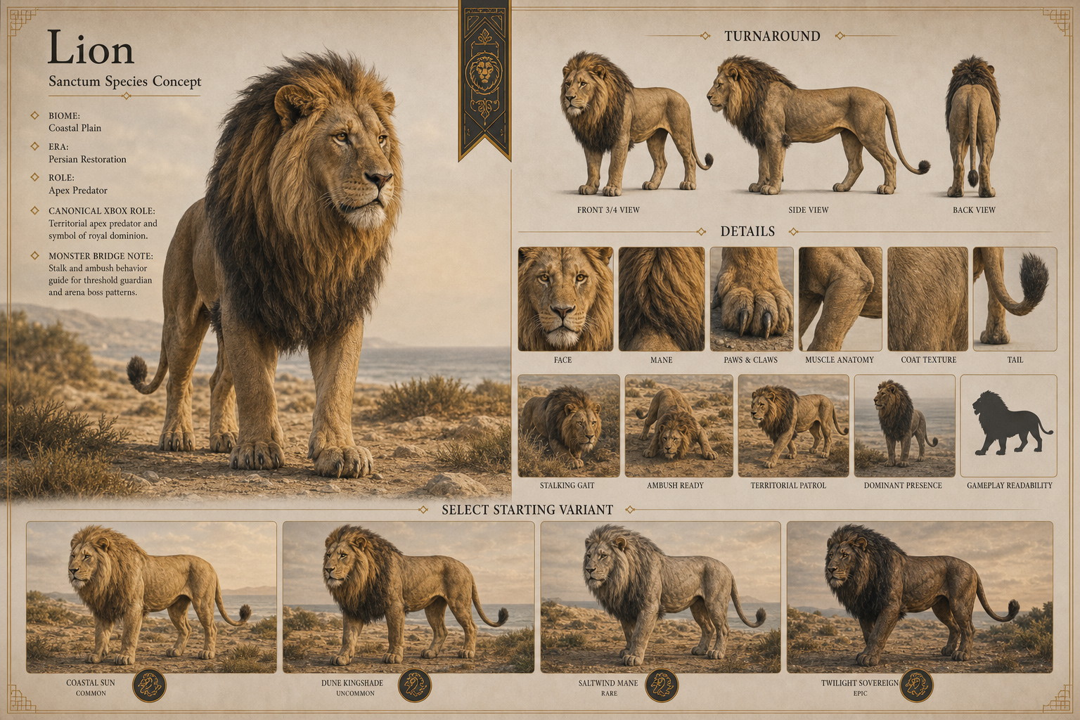 Sanctum Lion related public concept visual