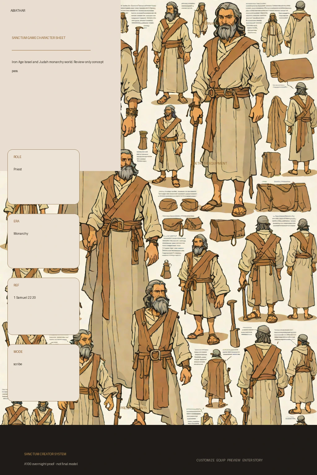 Abiathar first-pass Sanctum wiki review preview