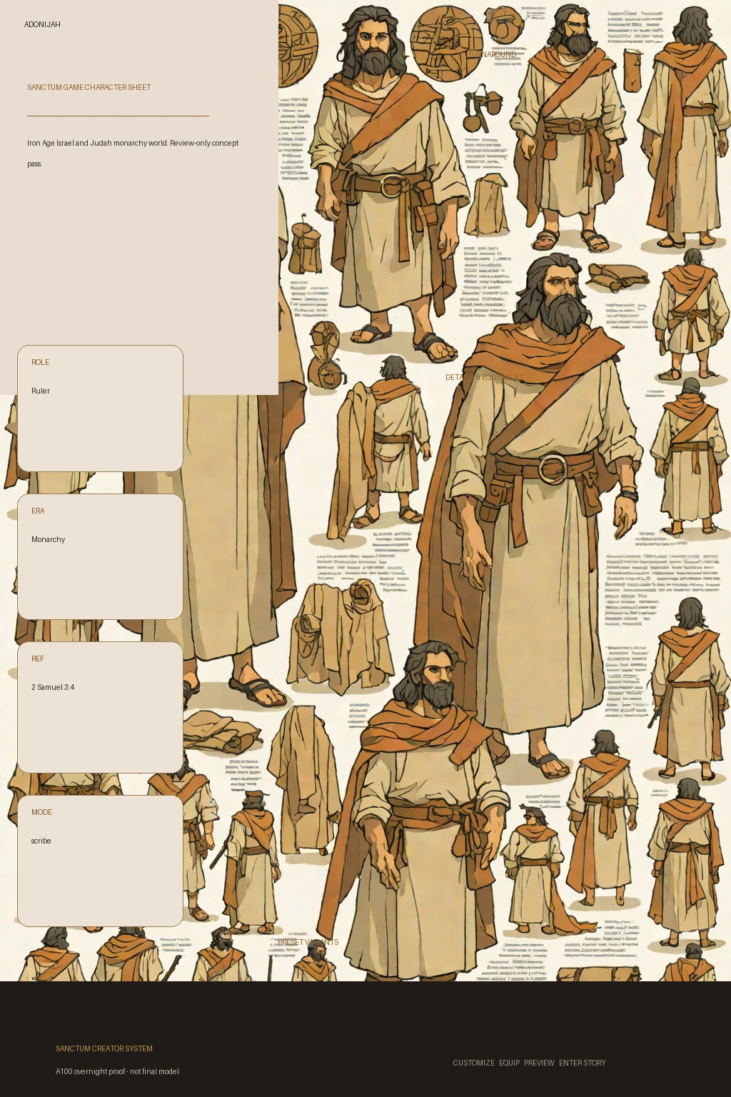 Adonijah first-pass Sanctum wiki review preview