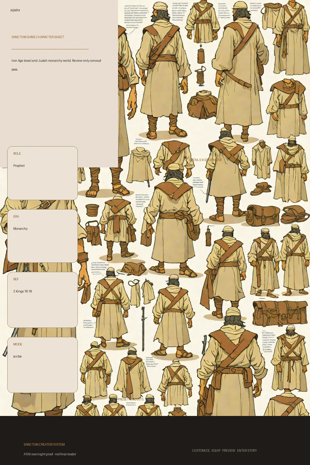 Asaph first-pass Sanctum wiki review preview