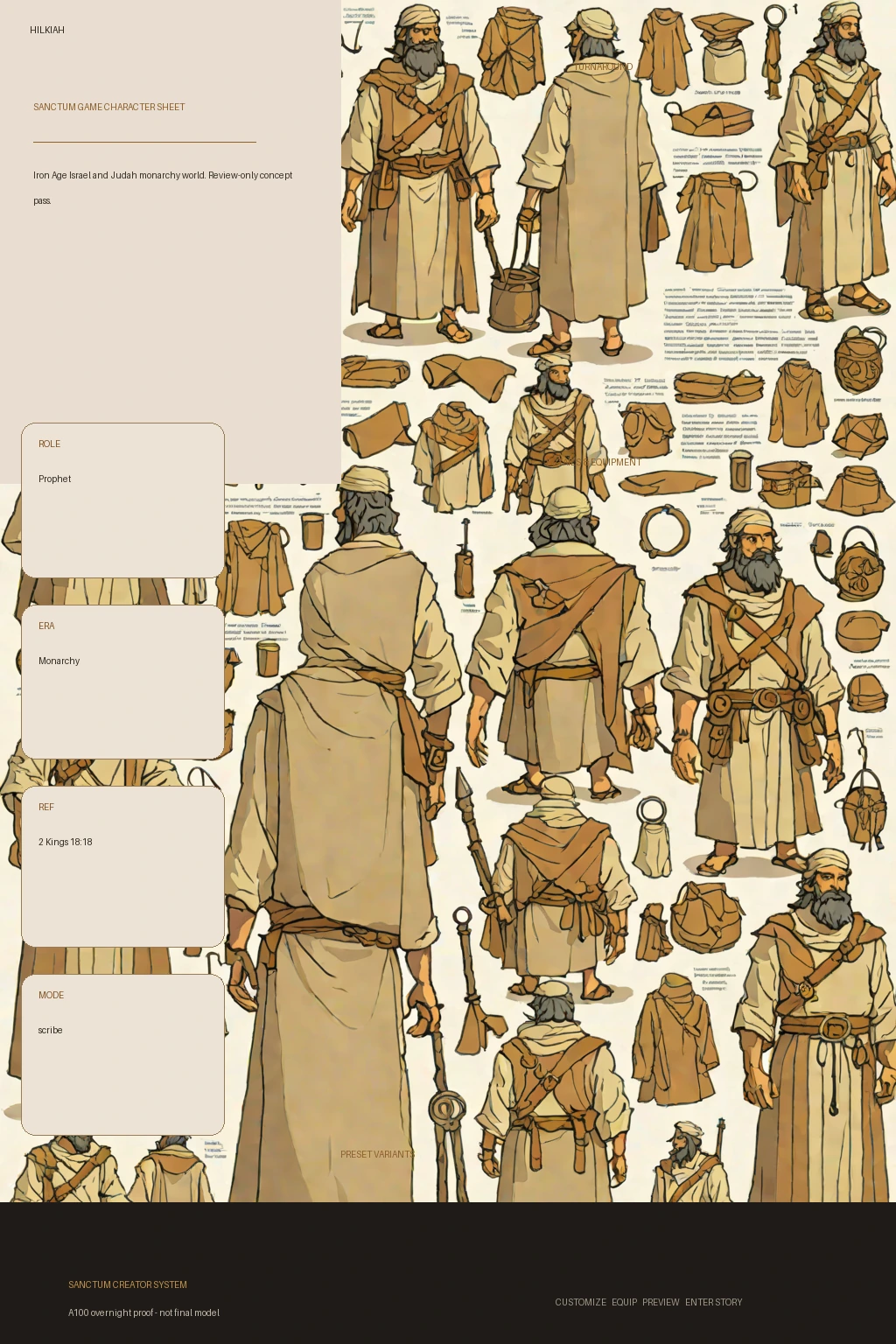Hilkiah first-pass Sanctum wiki review preview
